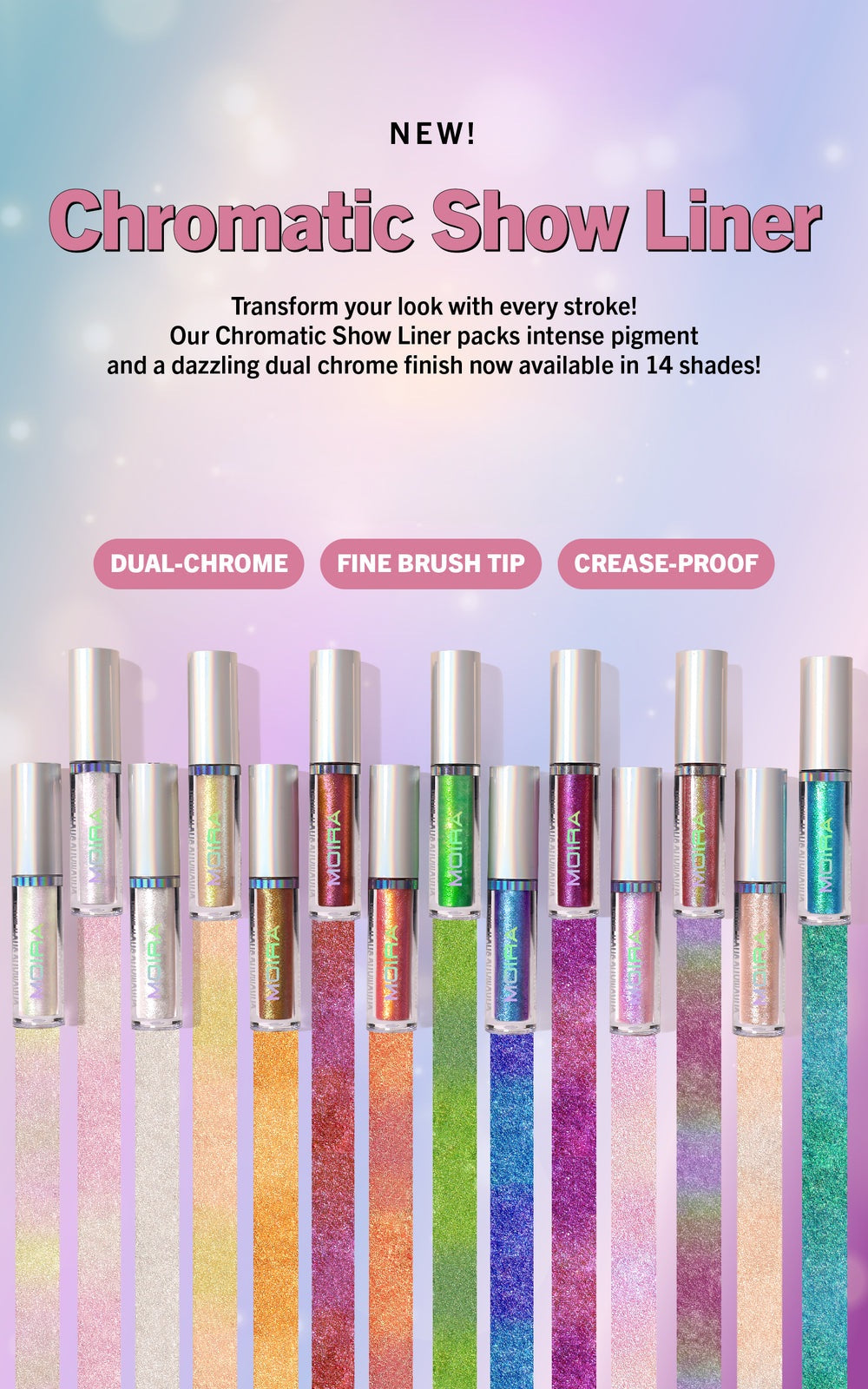 MOIRA Chromatic Show Liner #CRSLSET w/Display | 84pcs Display + tester