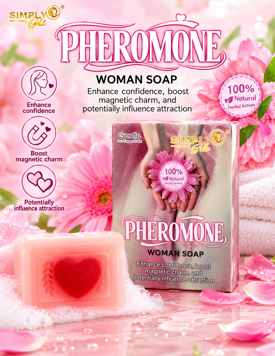 SIMPLY BELLA Pheromone Woman Soap / 12pcs Display