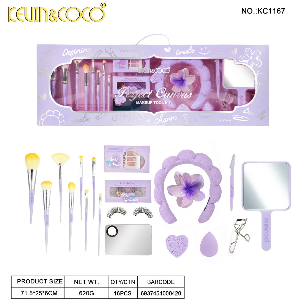 KEVIN&COCO Perfect Canvas Makeup Tool Set