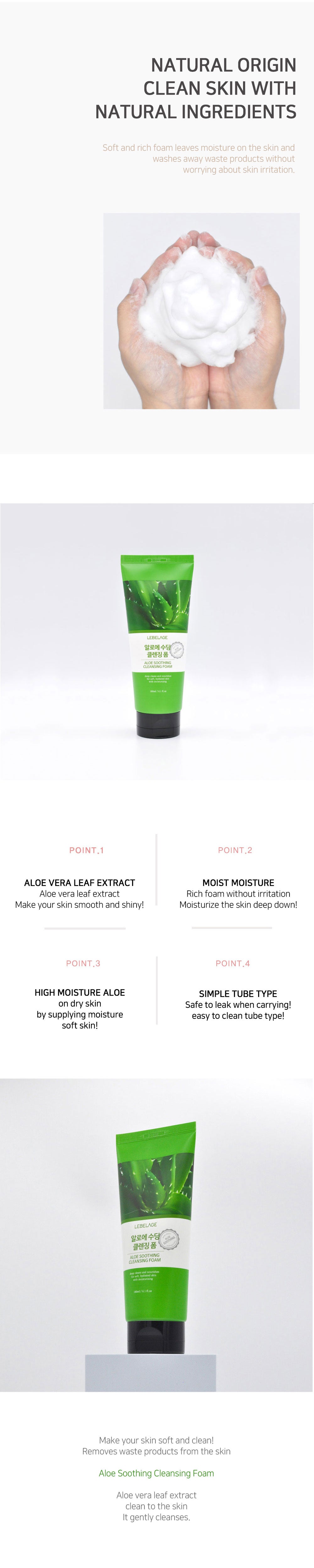 LEBELAGE Cleansing Foam Aloe Smoothing