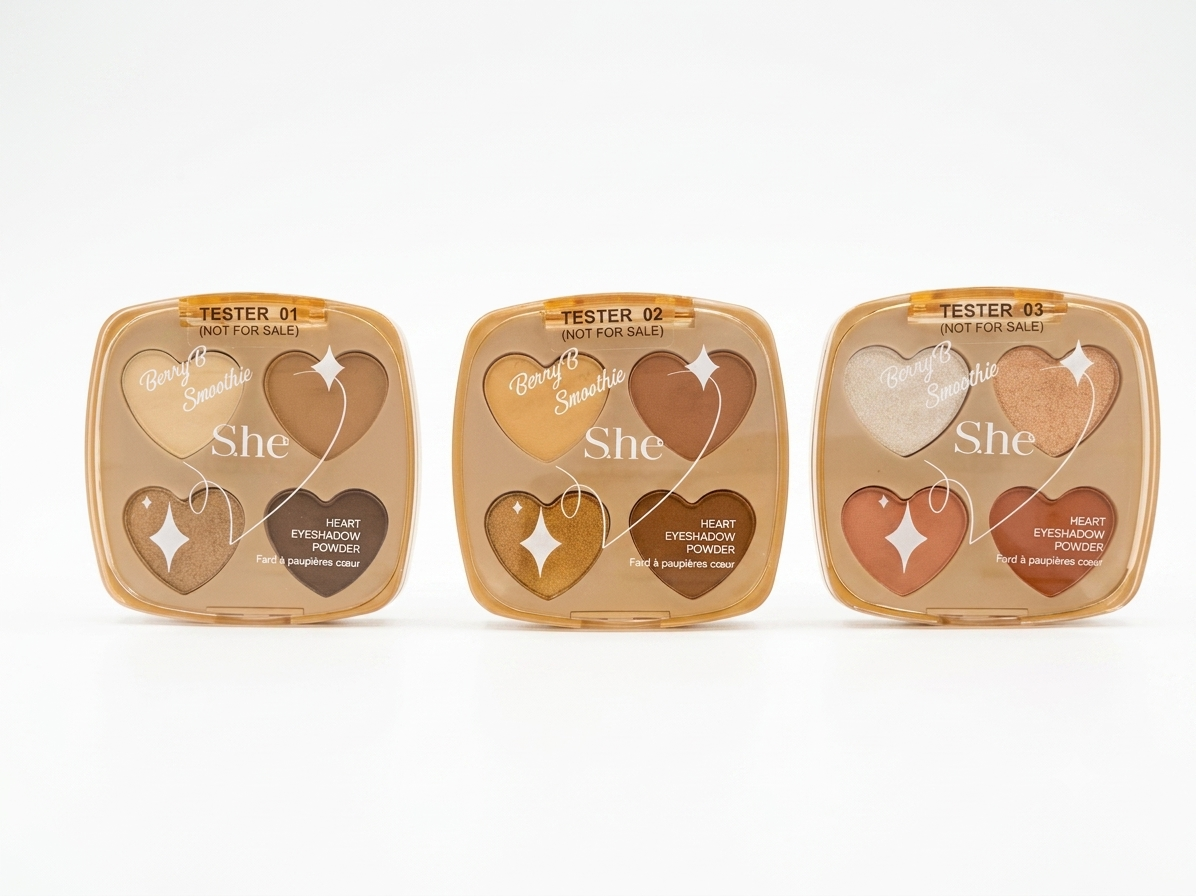 S.HE MAKEUP Berry B Smoothie Heart Eyeshadow / 24pcs Display + Tester Free