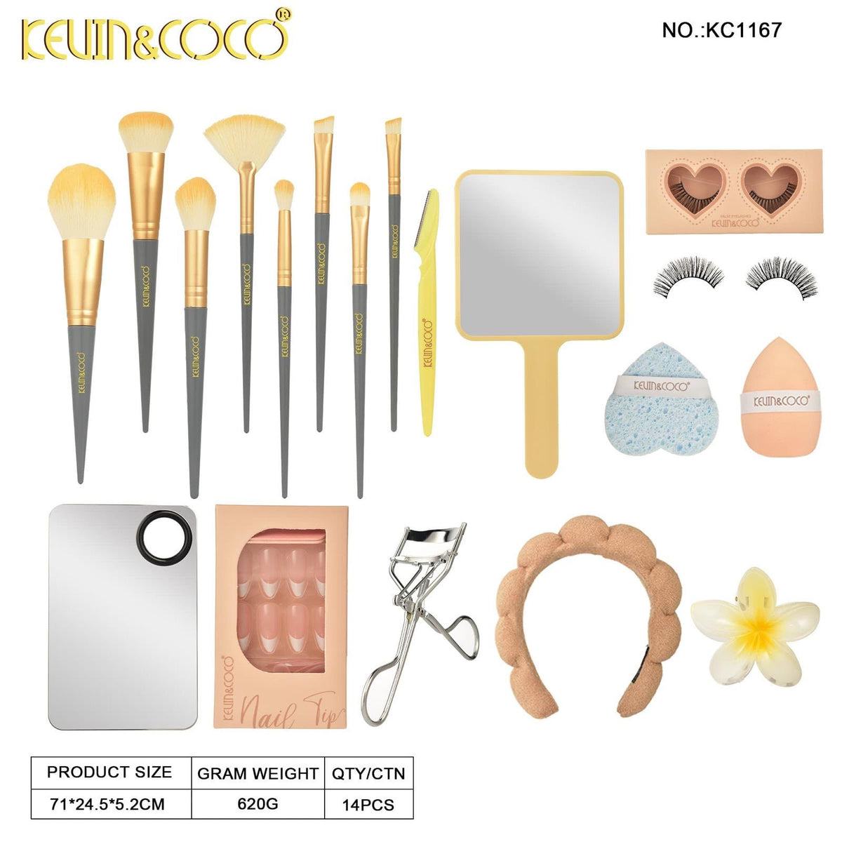 KEVIN&COCO Renewal Journal Makeup Tool Set