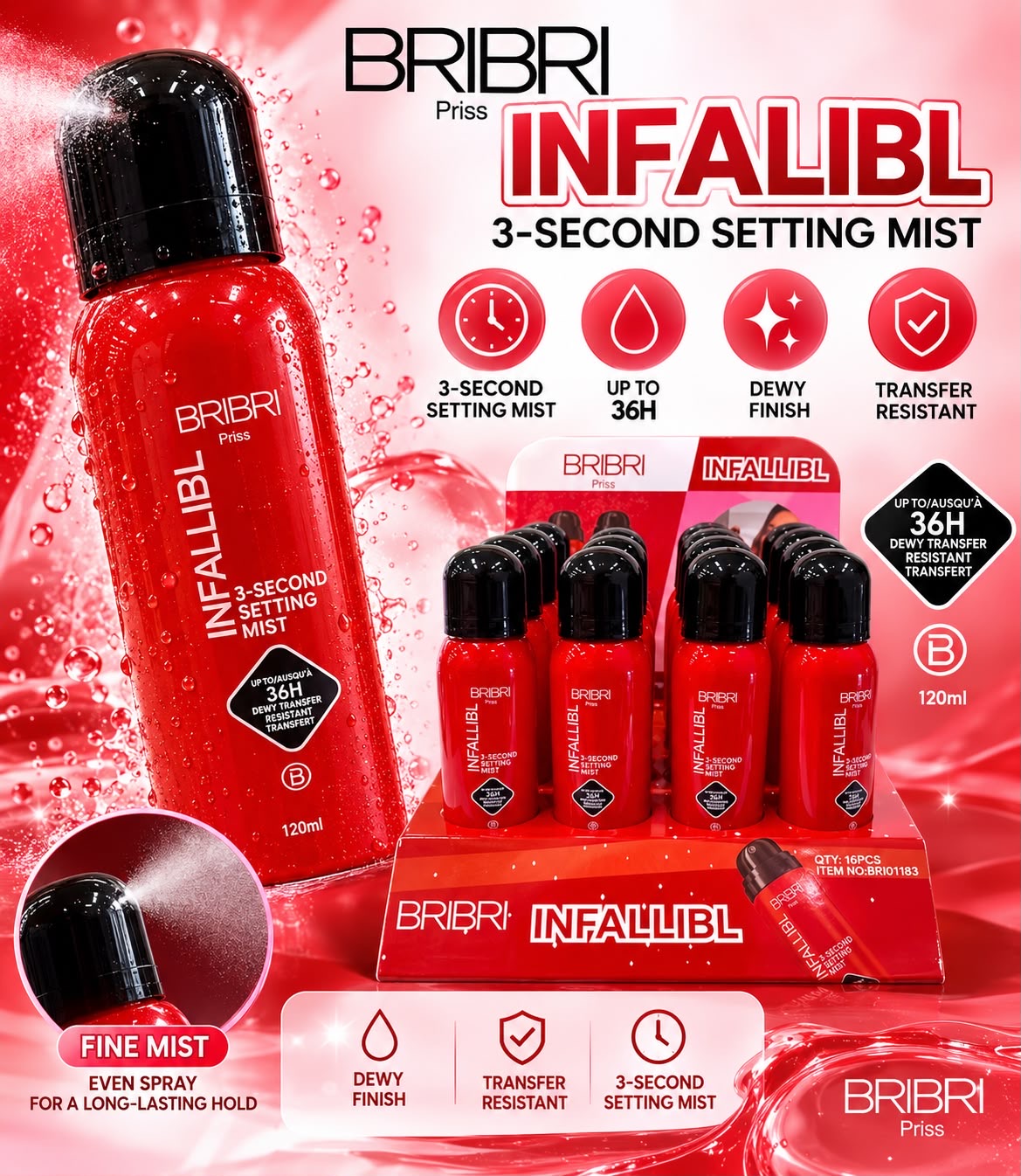BRIBRI Infalibl 3-Second Setting Mist / 16 Display