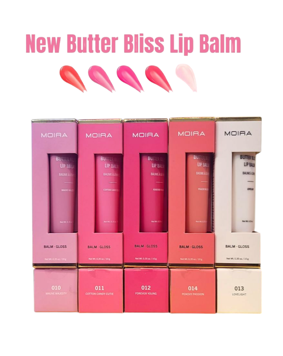 MOIRA Butter Bliss Lip Balm #BBLBSET w/ Display 84pcs + Tester