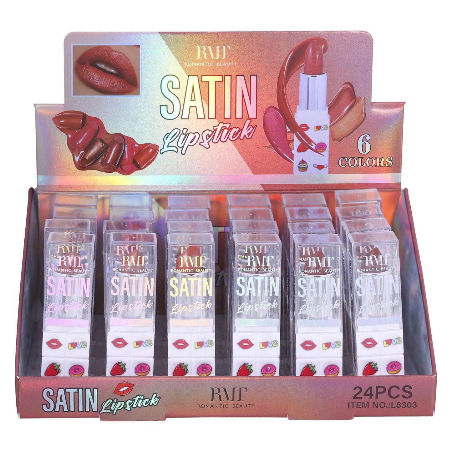 Romantic Beauty - Satin Lipstick - Nude colors / 24pcs Display