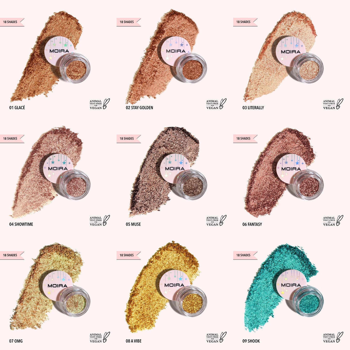 MOIRA Starshow Shadow Pot w/ Display | 108pc Display + Tester