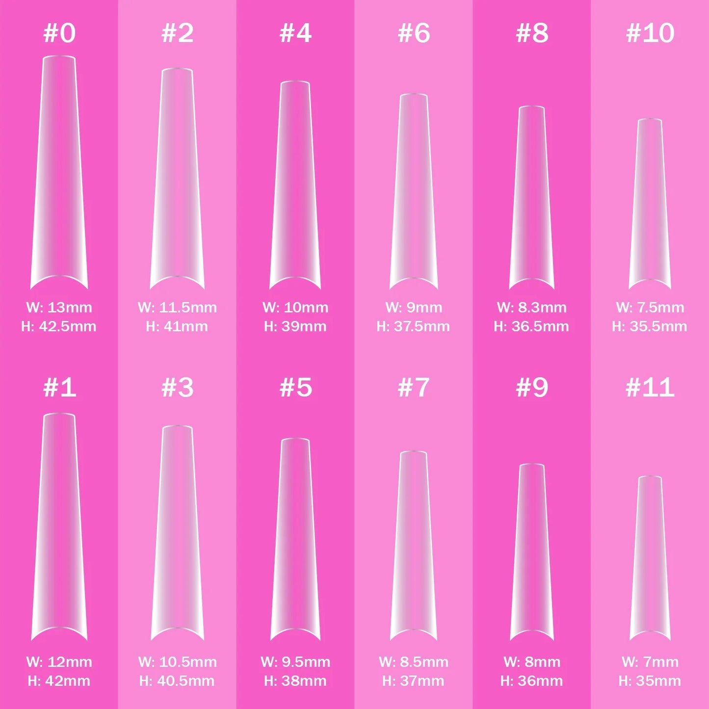 ADORO Flexi' Fit Soft Gel Tips XXL Coffin (BAMBOO) 600pcs Tips