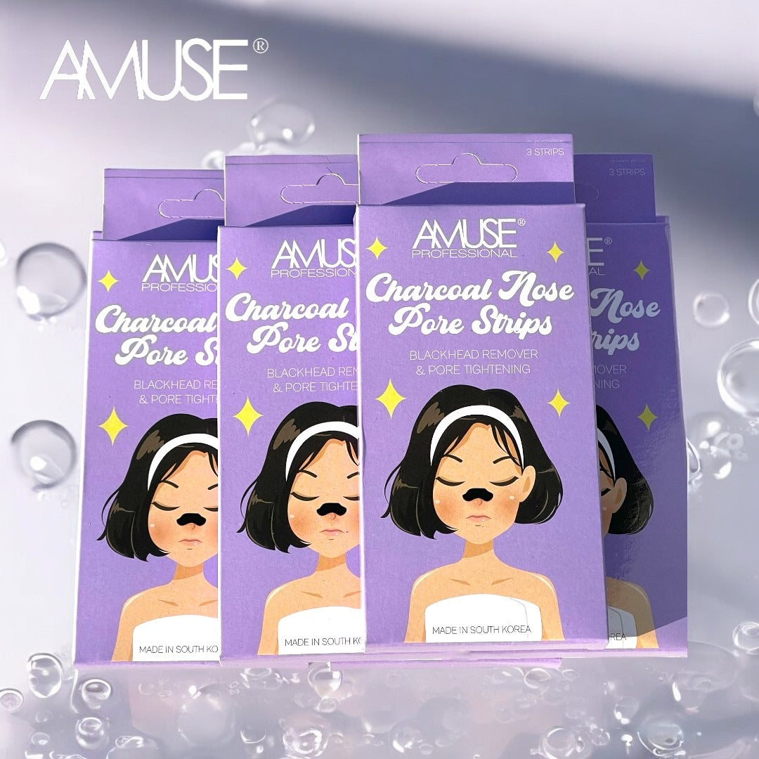 Amuse Charcoal Nose Pore Strips - Black Head Remover #AM629 / 24 packs Display