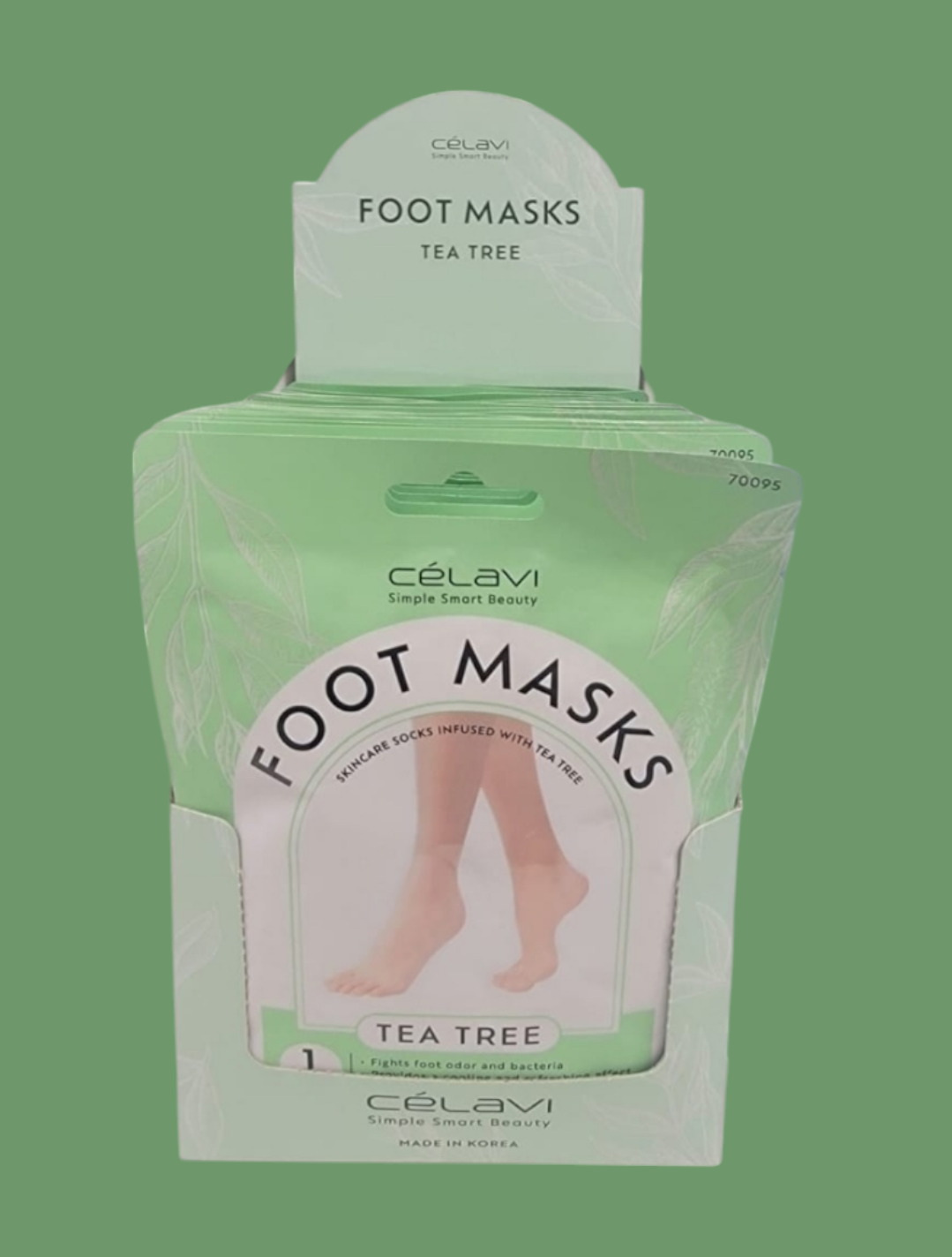 CELAVI Foot Masks Tea Tree | 24 pack Display