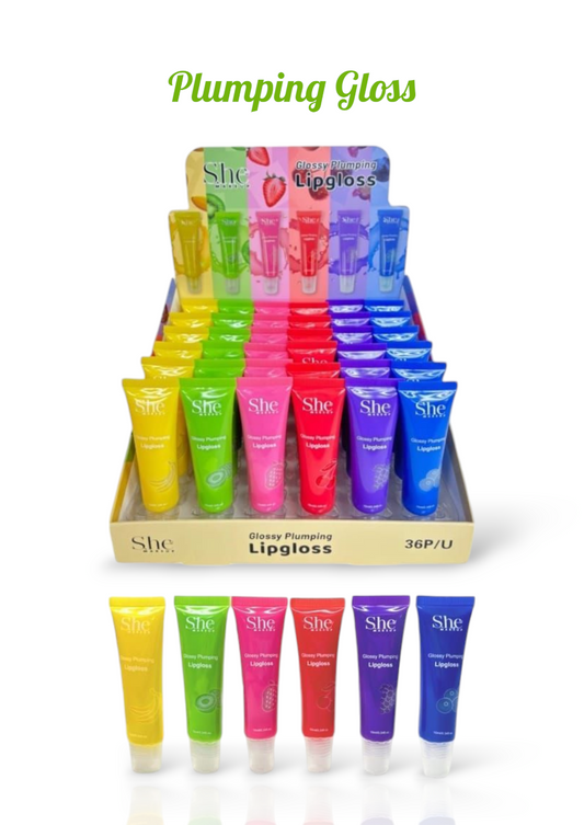 S.he Makeup Glossy Plumping Lipgloss  #LG25 / 36pcs Display