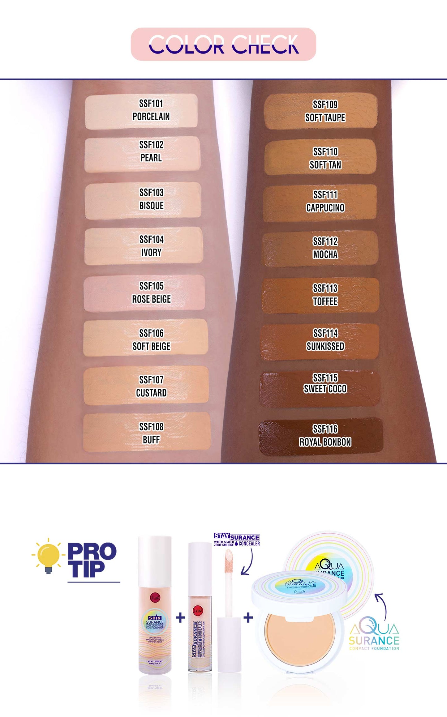 J. CAT BEAUTY SkinSurance Max Coverage Silky Foundation #SSF | Refills