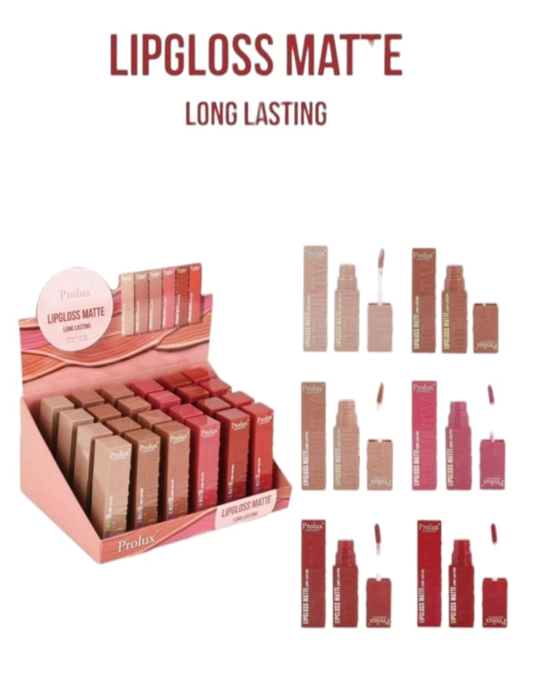 PROLUX Lipgloss Matte - long-lasting #K-418A | 24pcs display