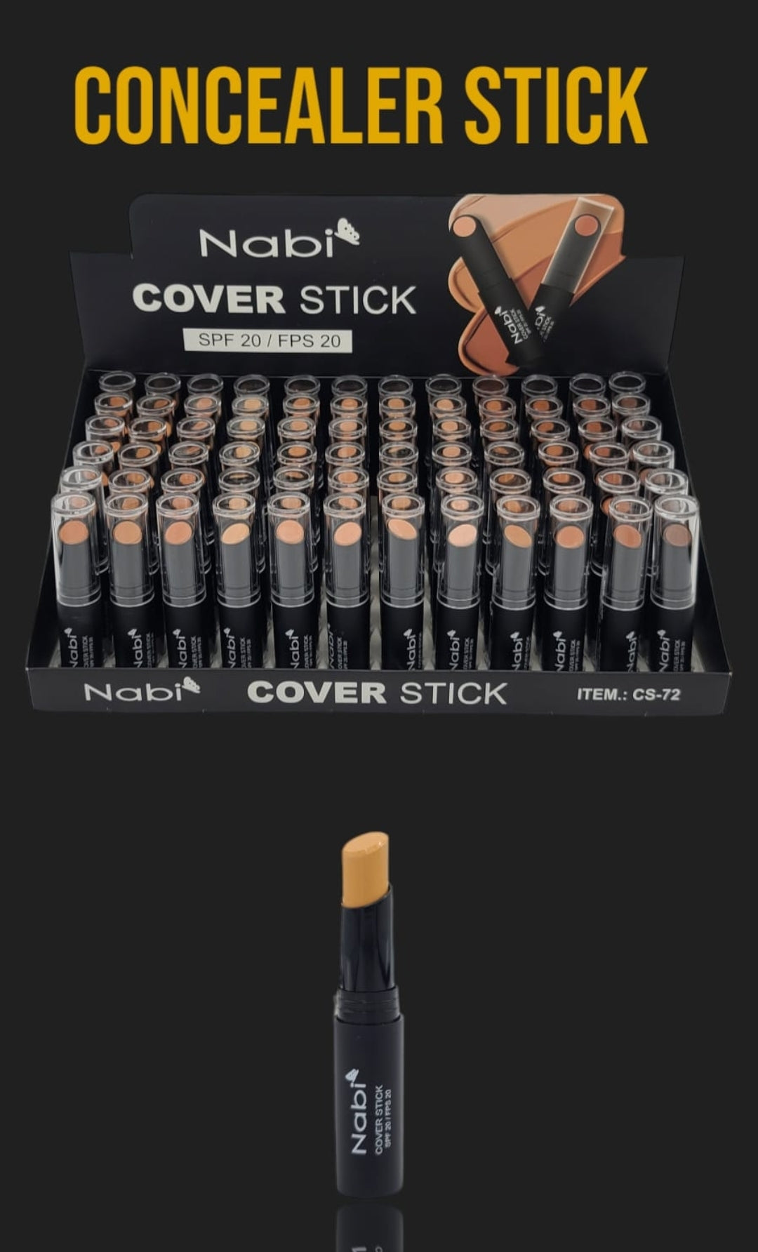 Nabi - Cover Stick SPD 20 / FPS 20 #CS-72 / 72pcs Dispay