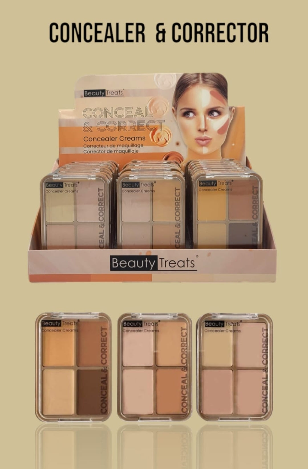 Beauty Treats - Concealer & Correct - Concealer Cream #747 / 24pcs Display
