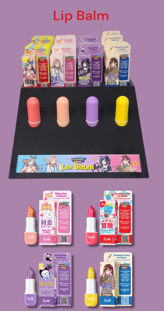 RUDE Lip Balm Manga Collection  w/ Display 48pcs Display + Tester