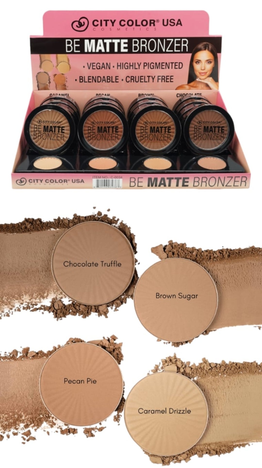 CITY COLOR Be Matte Bronzer #C-0034 24pcs Display
