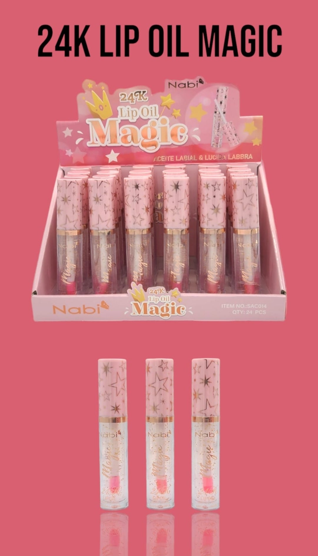 NABI 24K Lip Oil Magic #SAC014 | 24pcs Display