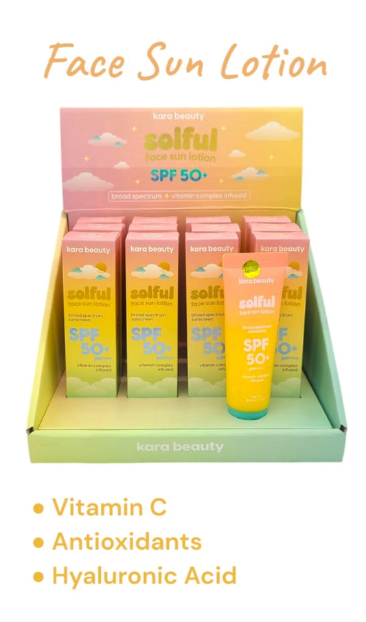 KARA Solful Face Sun Lotion SPF 50+ | 12pcs Display + Tester free