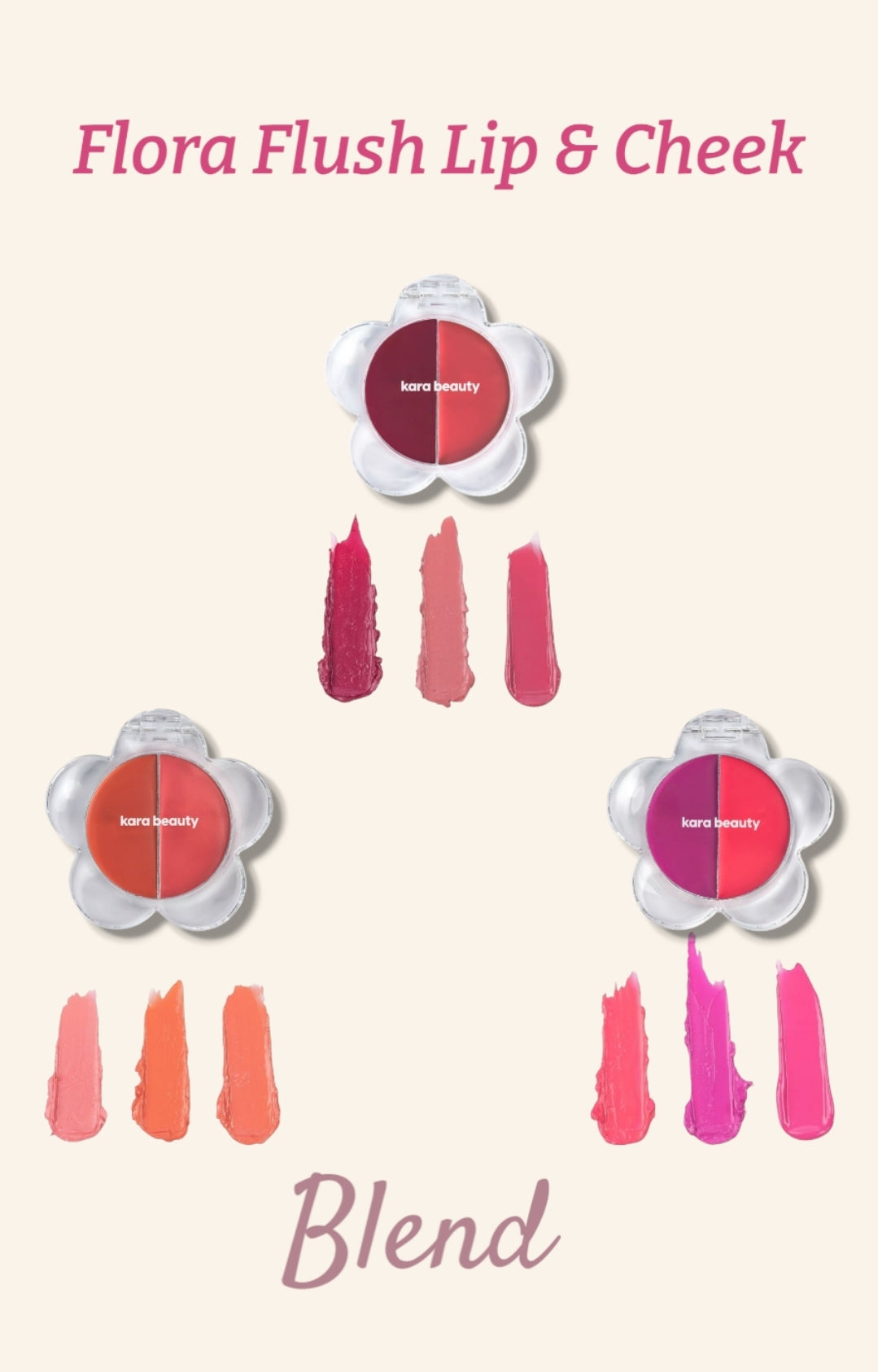 KARA BEAUTY Flora Flush Lip & Cheek | 24pcs Display