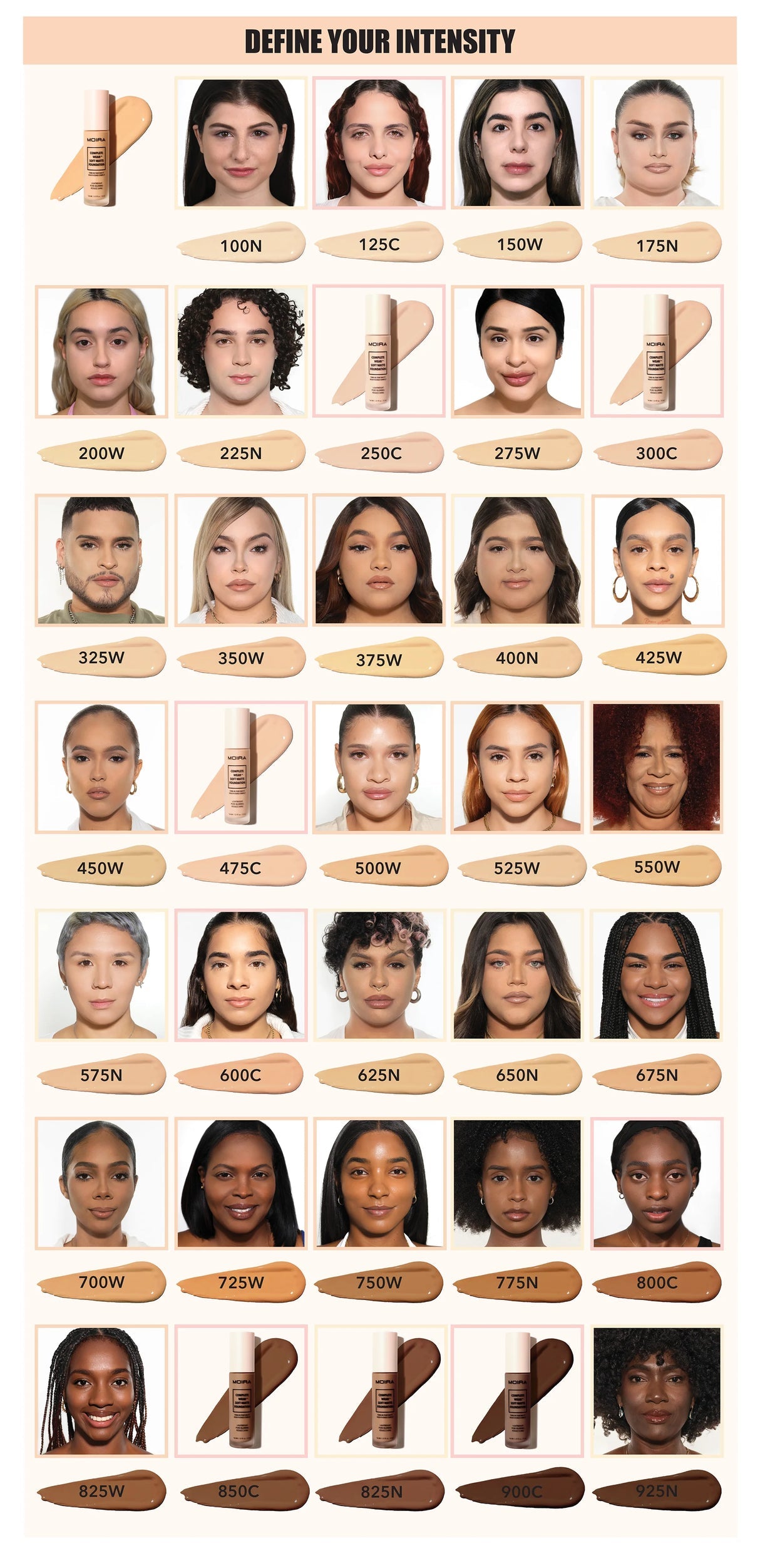 MOIRA Complete Wear Soft Matte Foundation Set A w/Display 21pcs Display + tester