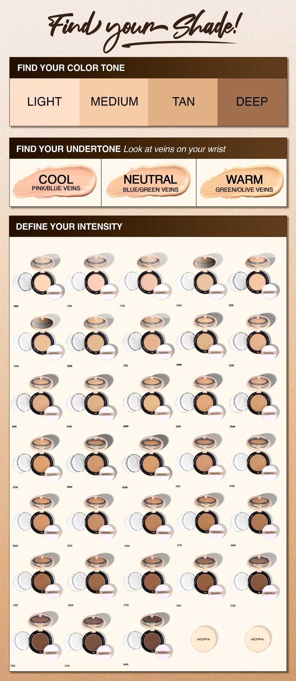 MOIRA Complete Wear Foundation Powder #CPF | Refills |