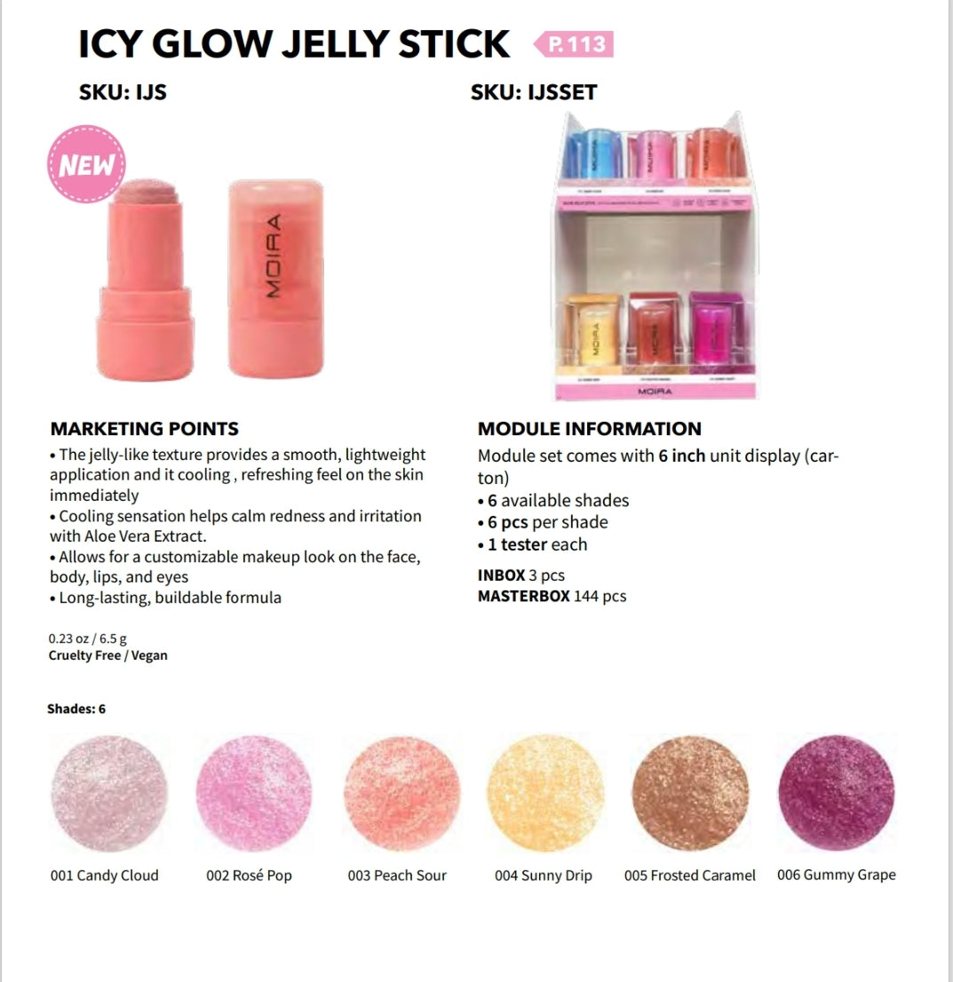 MOIRA Icy Glow Jelly Stick w/Display 36pcs + Tester