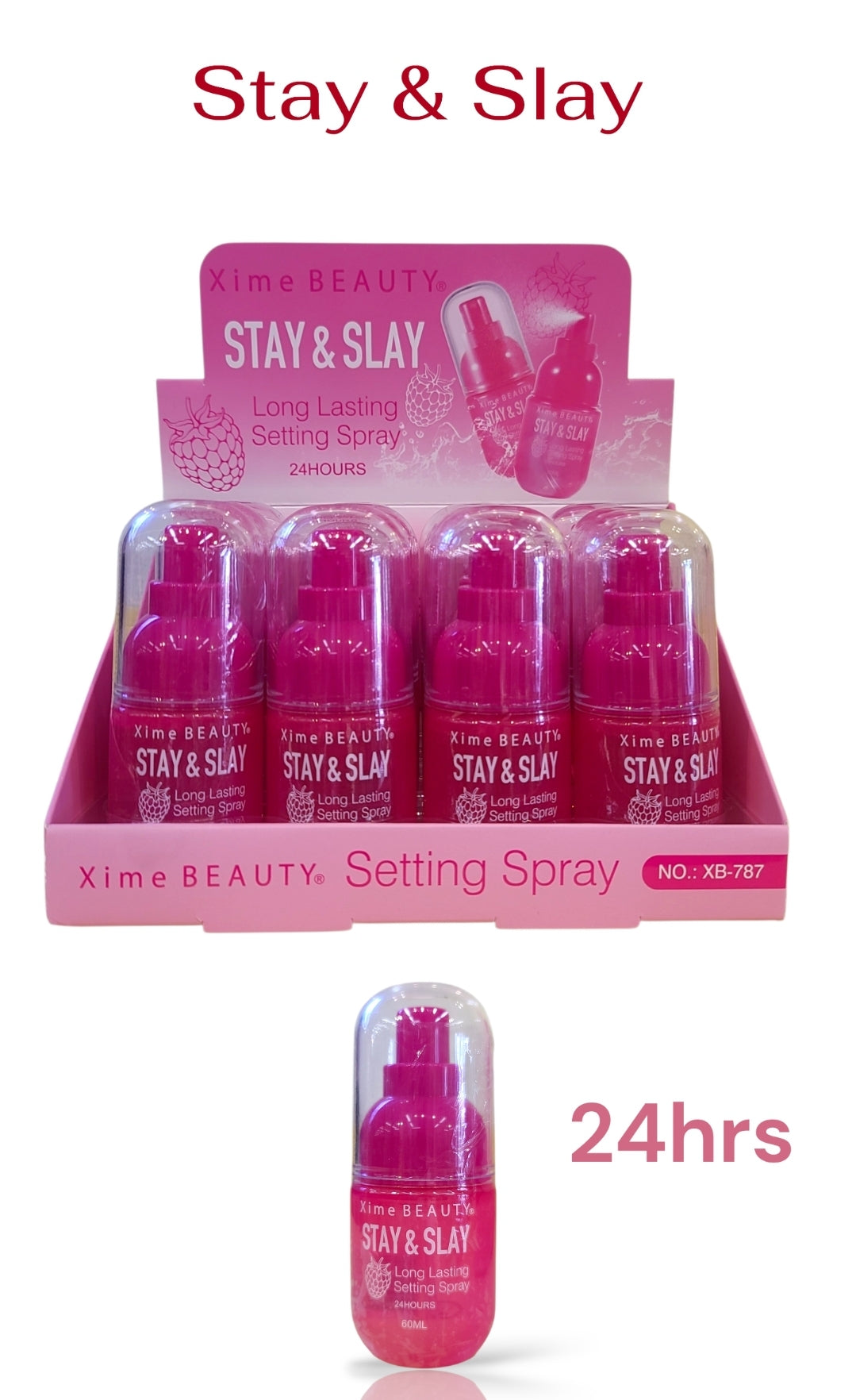 XIME BEAUTY Stay & Slay Setting Spray 24hrs / 12pcs Display