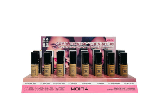 MOIRA Complete Wear Foundation #WCFSETB w/ Display 24pcs Display + Tester