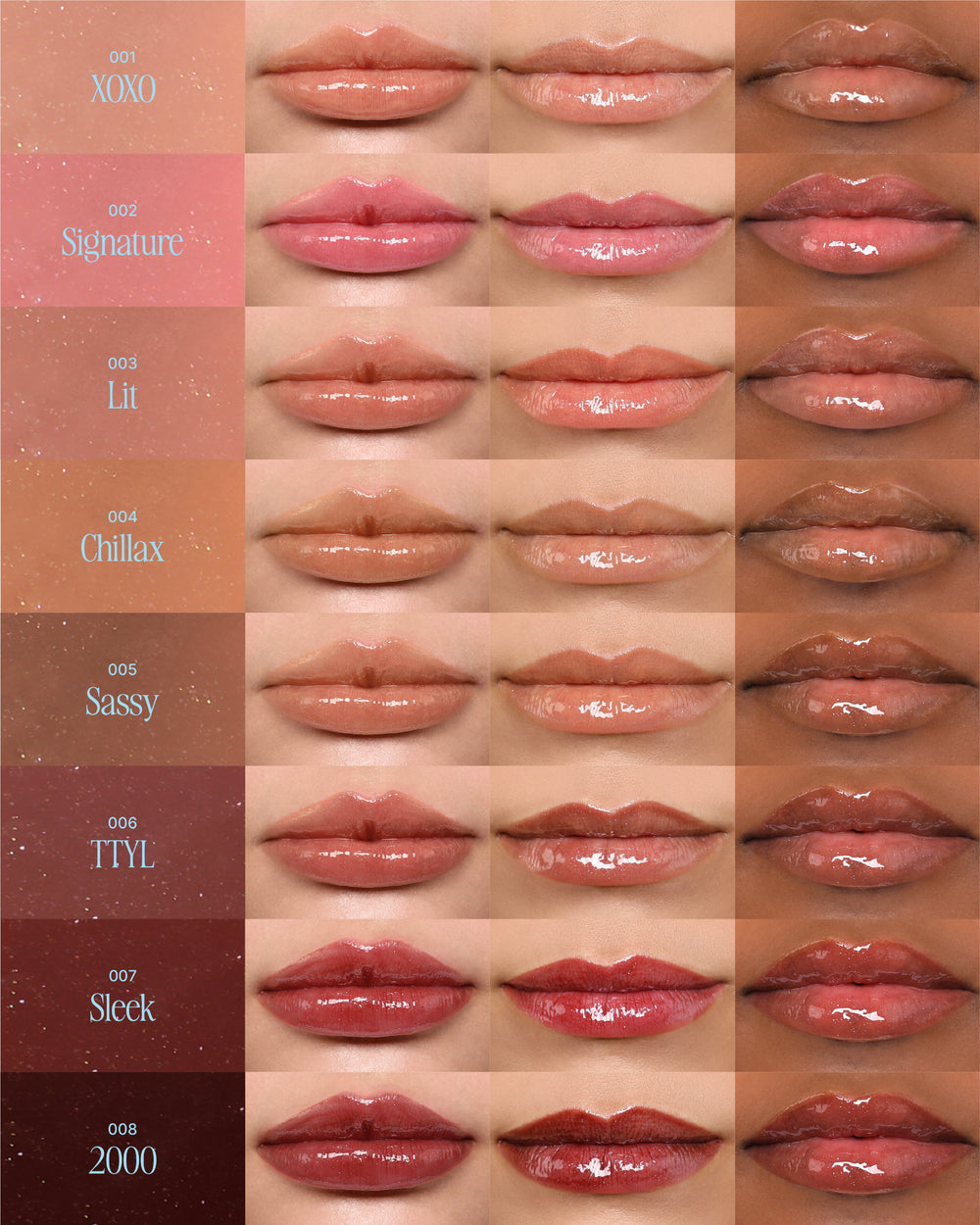 MOIRA Lip Chic Shimmer Gloss / 3pcs pack