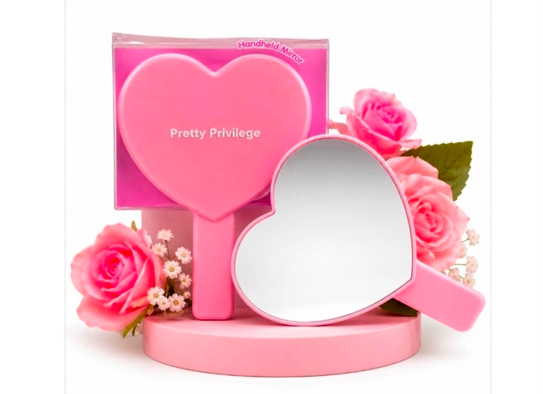 PRETTY PRIVILEGE Heart Shape Hand Mirror / 12pcs