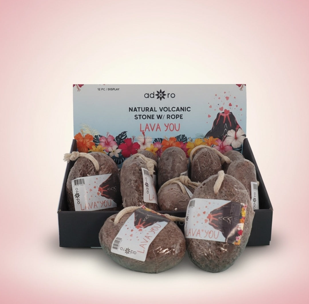 ADORO Natural Volvanic Stone w/Rope / 12pcs Box