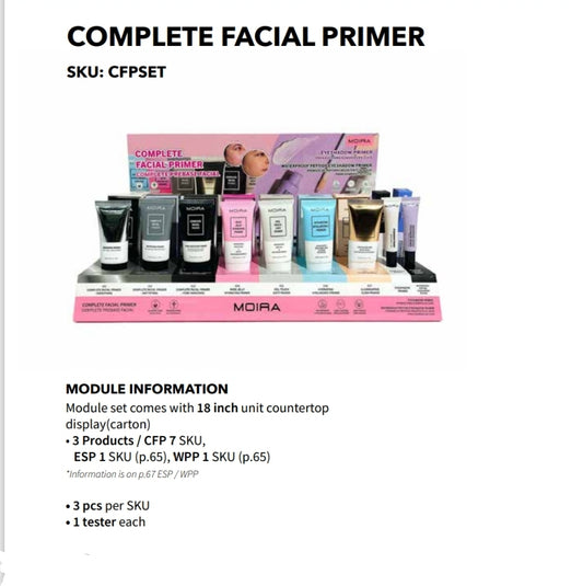 MOIRA Complete Face Primer  w/Display 27pcs Display + Tester