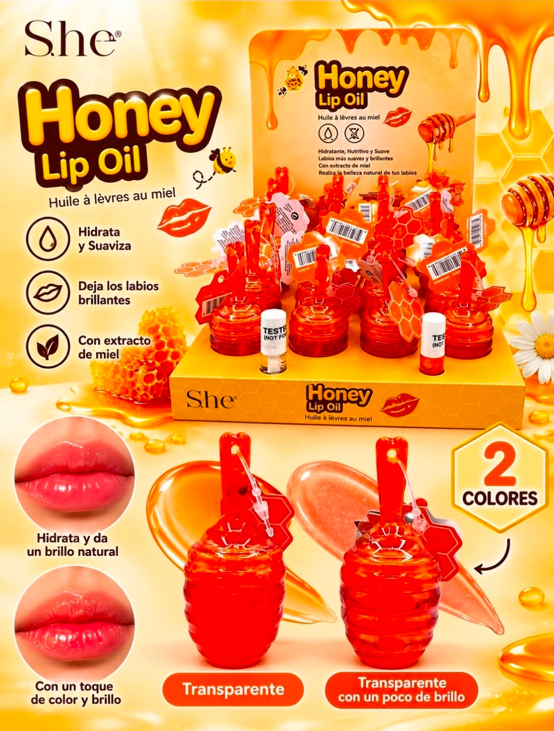 S.HE MAKEUP Honey Lip Oil / 24pcs Display