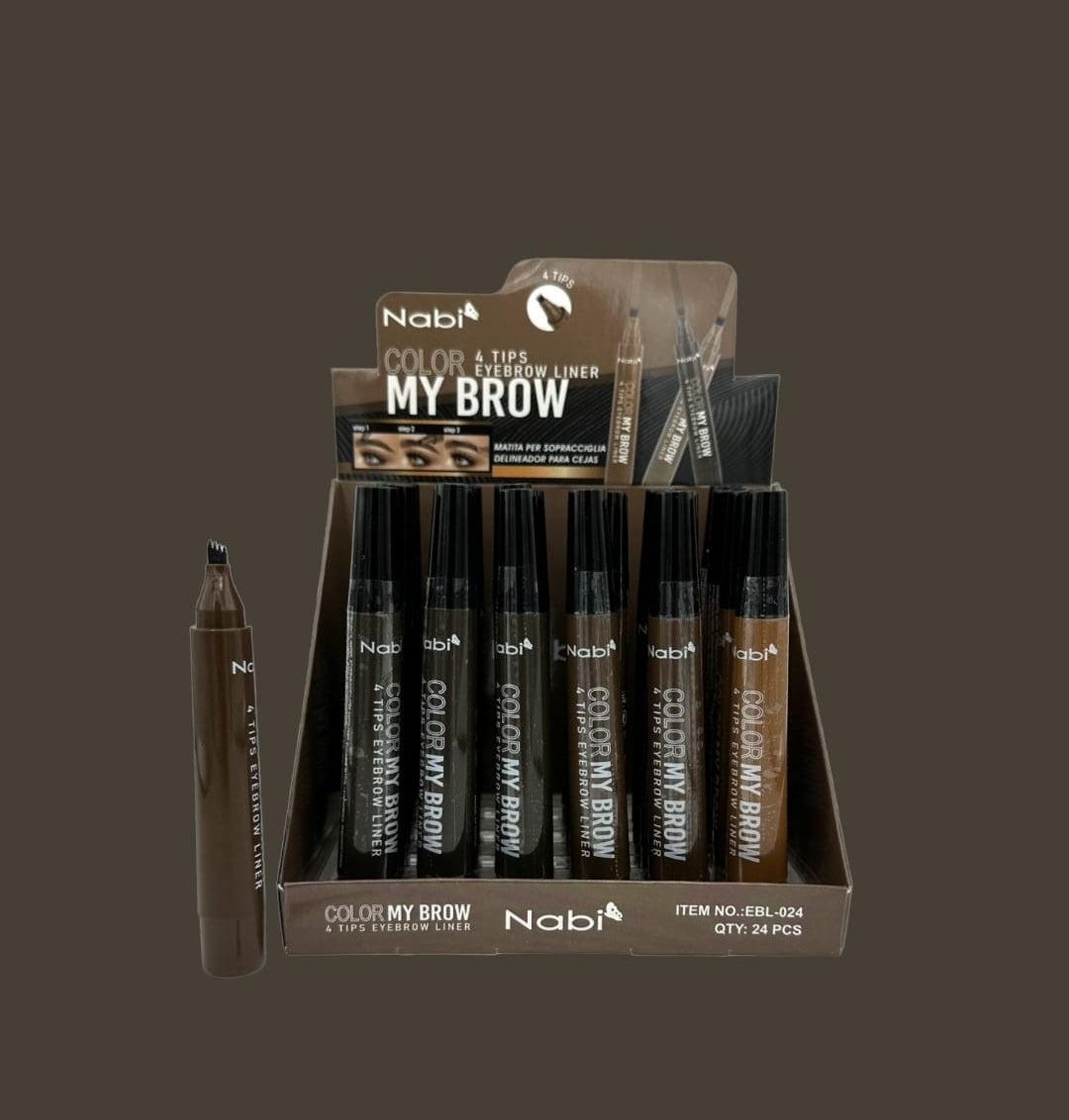 NABI Color My Brow 4 Tips Eyebrow Liner #EBL-024 / 24pcs Display
