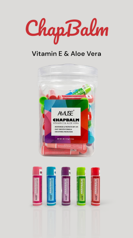 AMUSE ChapBalm Vitamin E + Aloe Vera / 48pcs Jar