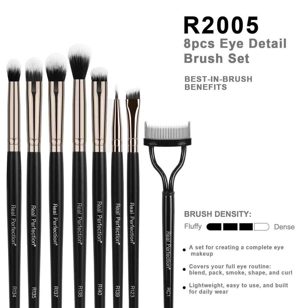 REAL PERFECTION 8pcs Eye Detail Brush Set / 3pcs pack
