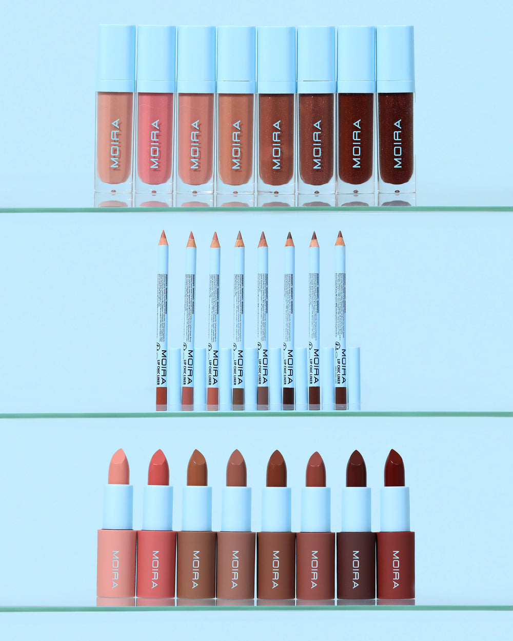 MOIRA Lip Chic Shimmer Gloss / 3pcs pack