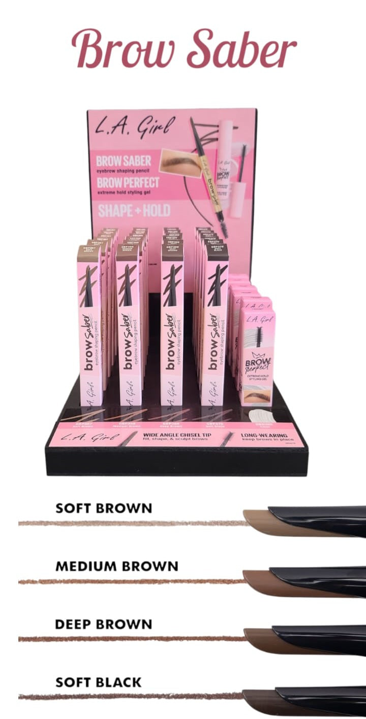 LA GIRL Brow Saber + Brow Perfect / Expositor de 30 unidades