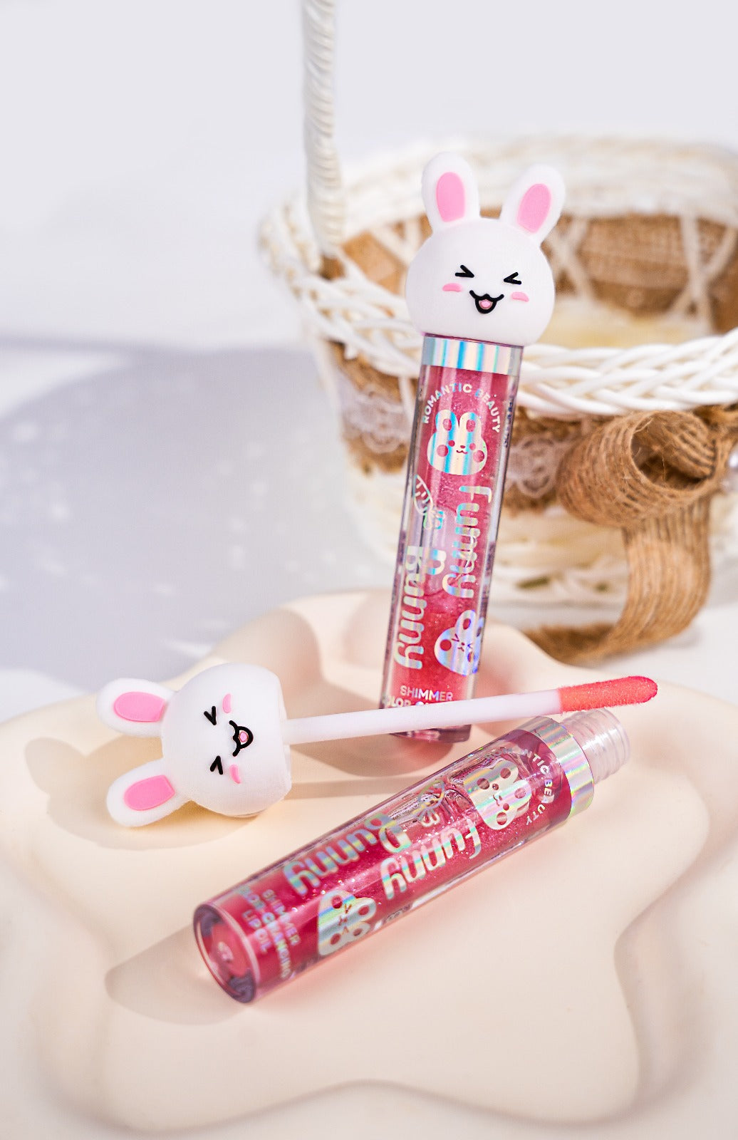 ROMANTIC BEAUTY Funny Bunny Shimmer Lip Oil / 24pcs Display
