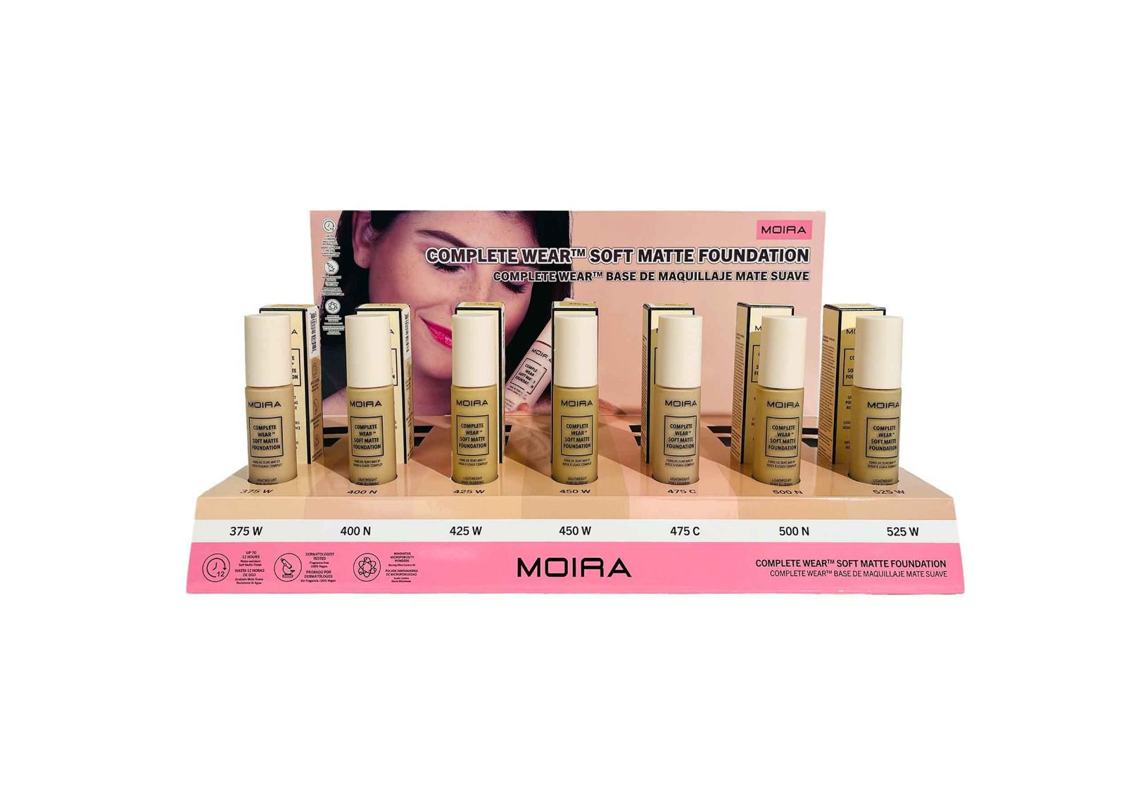 MOIRA Complete Wear Soft Matte Foundation Set B w/Display 21pcs