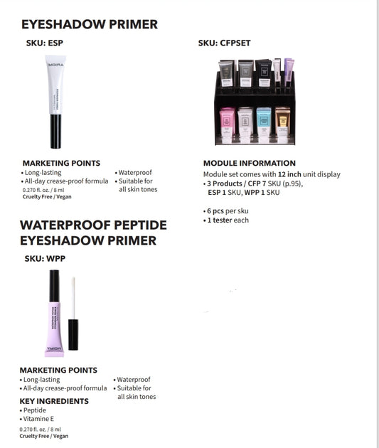 MOIRA Complete Face Primer  w/Display 54pcs Display + Tester