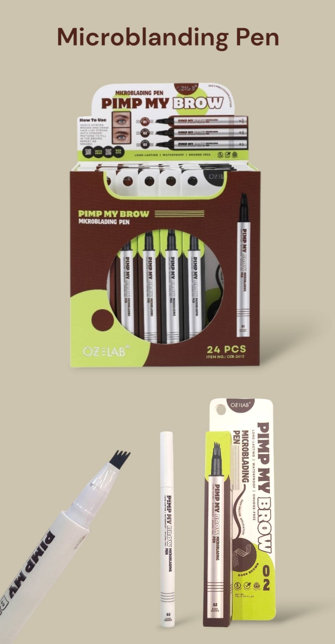 OZ LAB Pimp My Brow Microblanding Pen / 24pcs Display