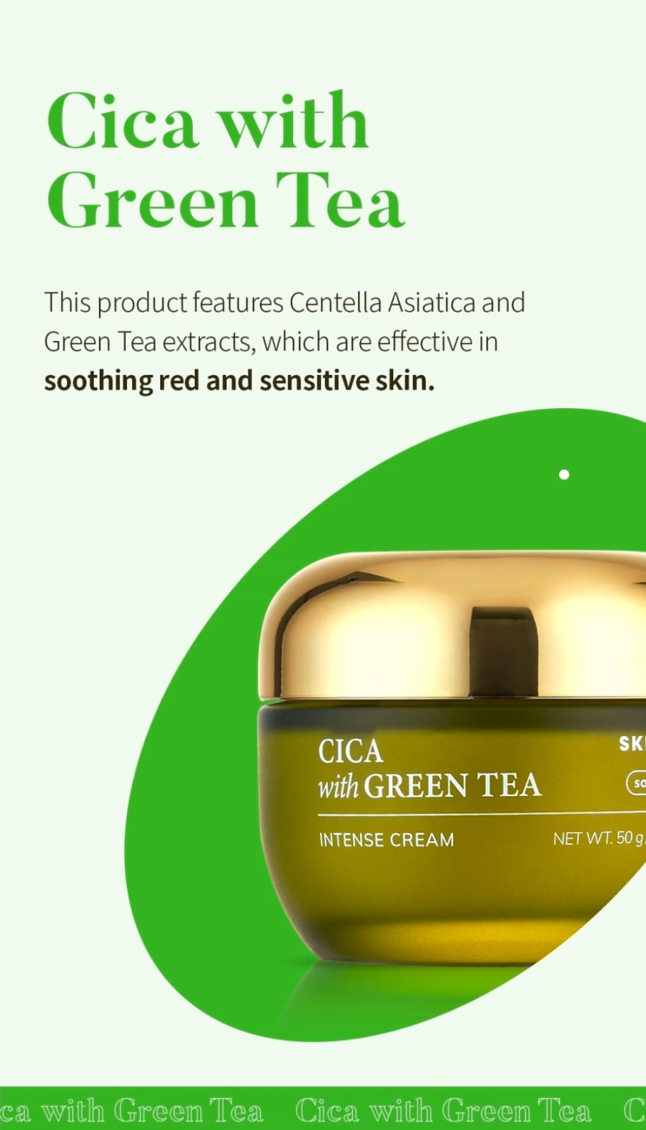 SKIN627 Cica With Green Tea Intense Cream 50g