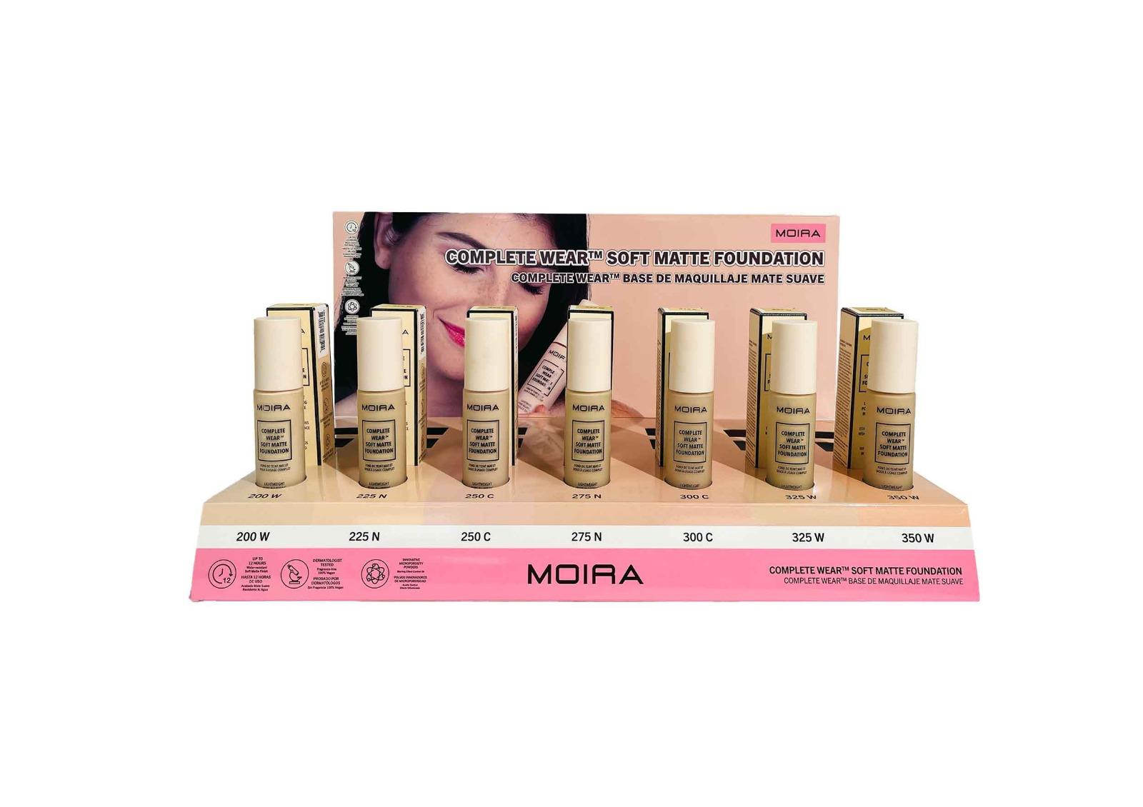 MOIRA Complete Wear Soft Matte Foundation Set A w/Display 21pcs