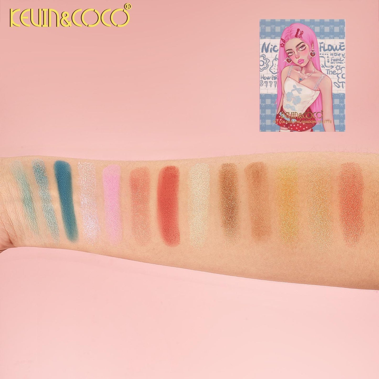 KEVIN&COCO Paleta de sombras de ojos de 117 colores