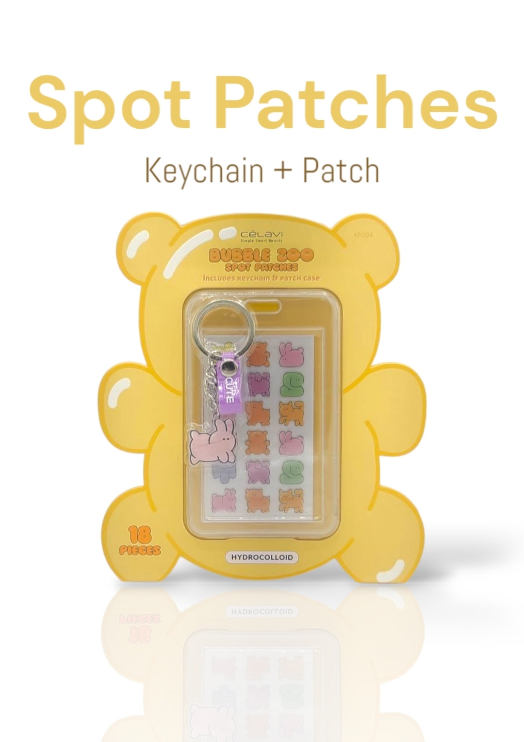 CELAVI Bubble Zoo Spot Patches + Keychain + Patch Case / 12 pack