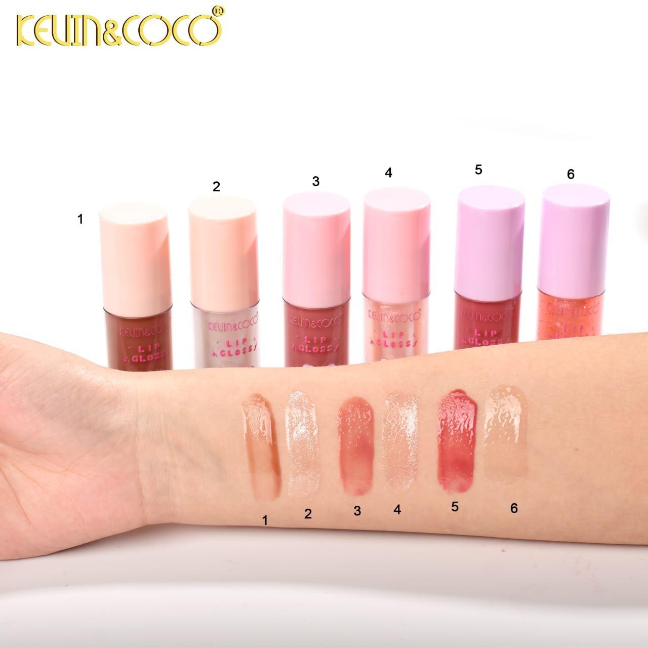 KEVIN&COCO Brillo labial con frutas | Brillo y color / Expositor de 12 unidades