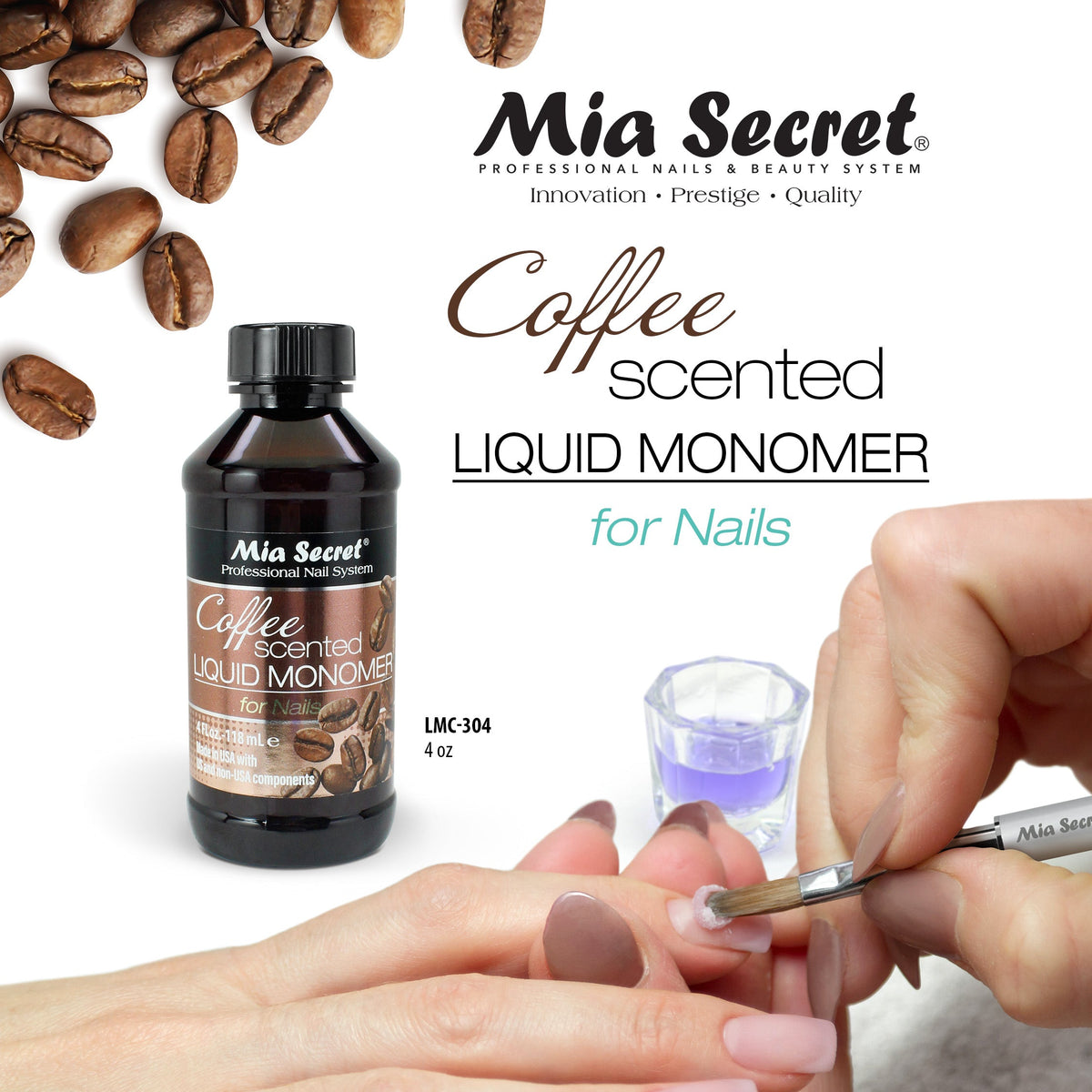 MIA SECRET - MONÓMERO LÍQUIDO PERFUME A CAFÉ 4 OZ