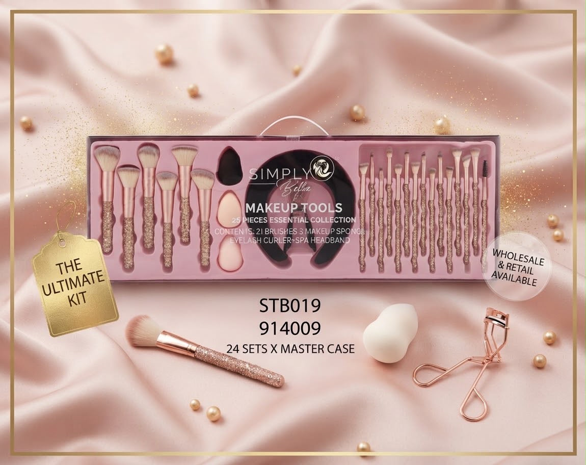 SIMPLY BELLA Makeup Tools 26pcd Essential Collection / Black