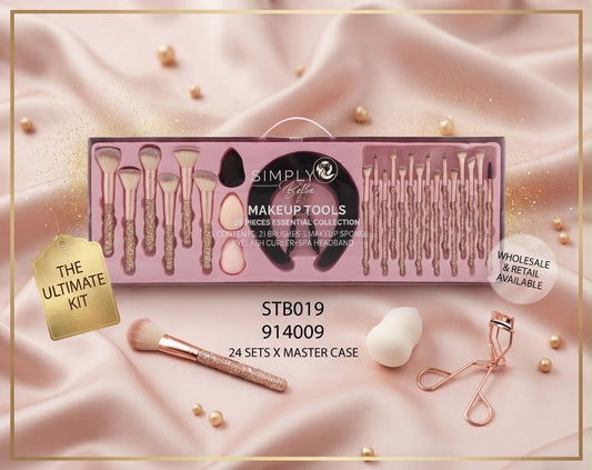 SIMPLY BELLA Makeup Tools 26pcd Essential Collection / Black